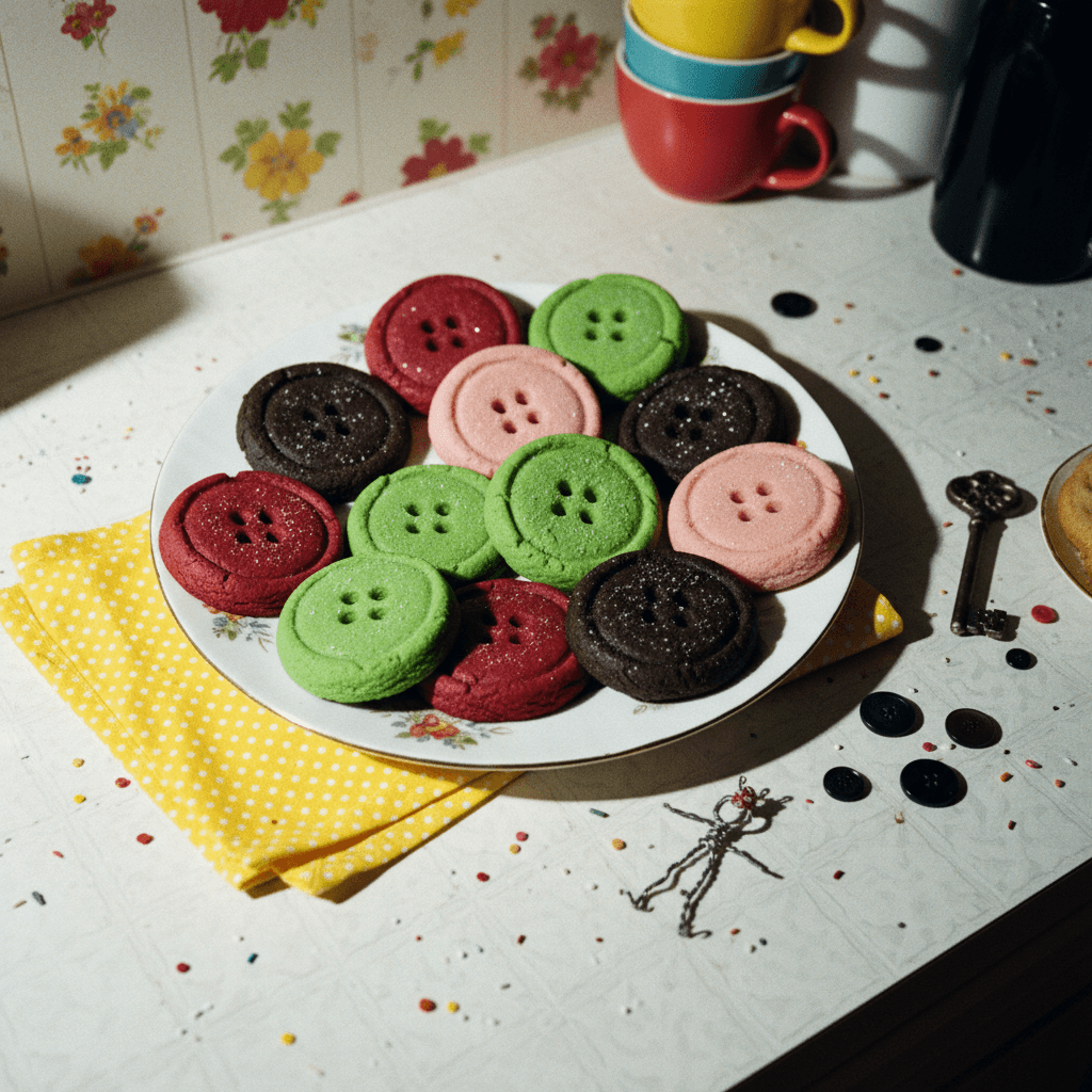 Coraline Button Cookies