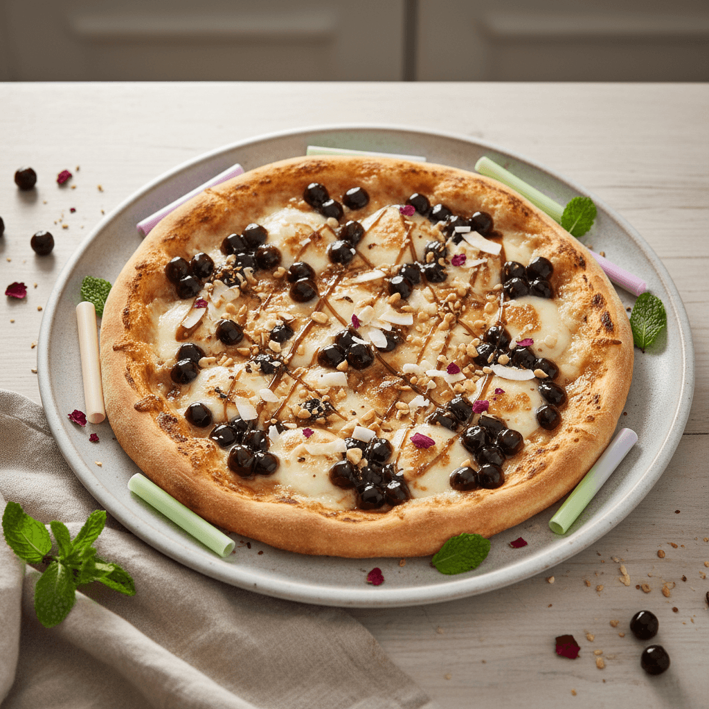 Bubble Tea Tapioca Pearl Pizza