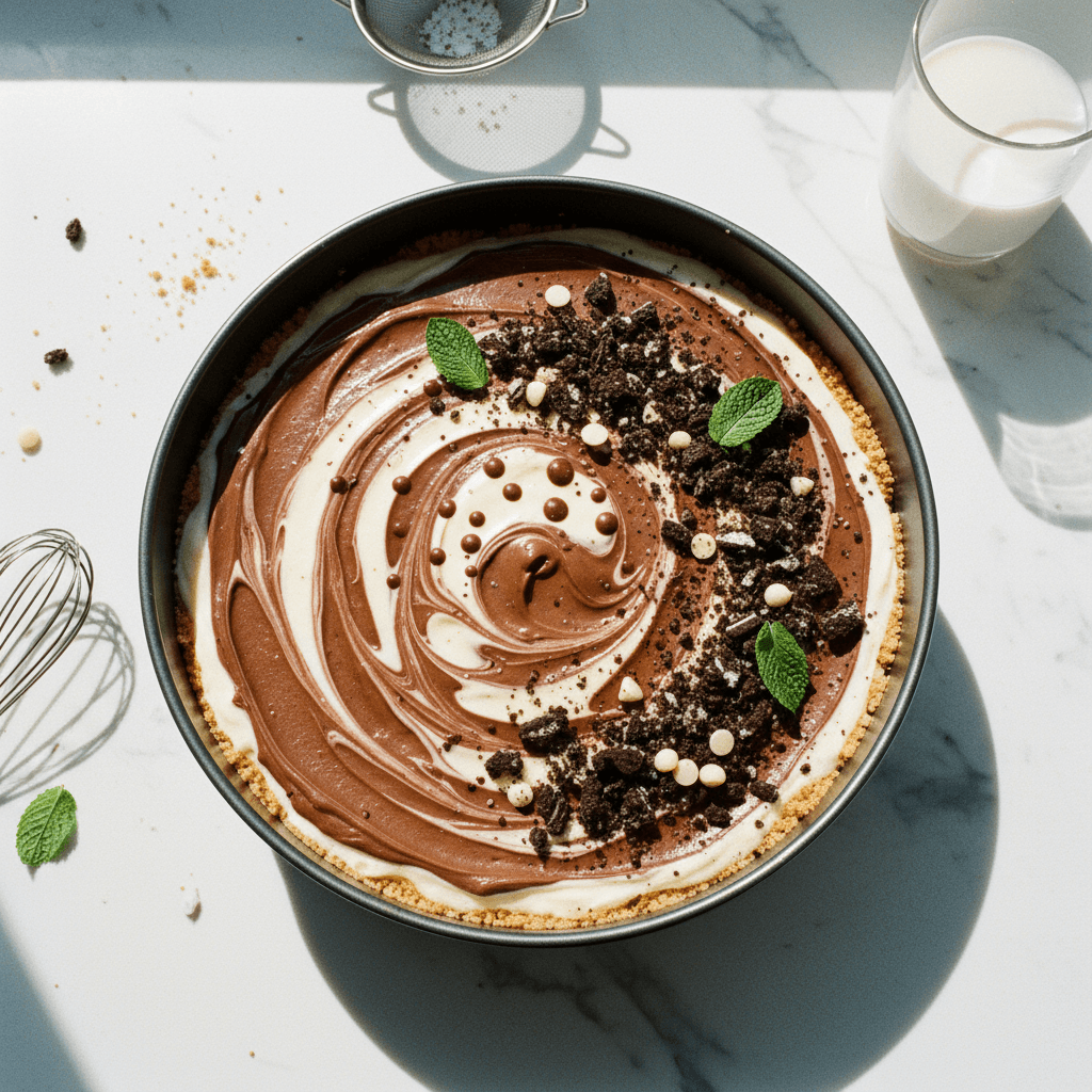 No-Bake Zebra Chocolate Cream Dessert