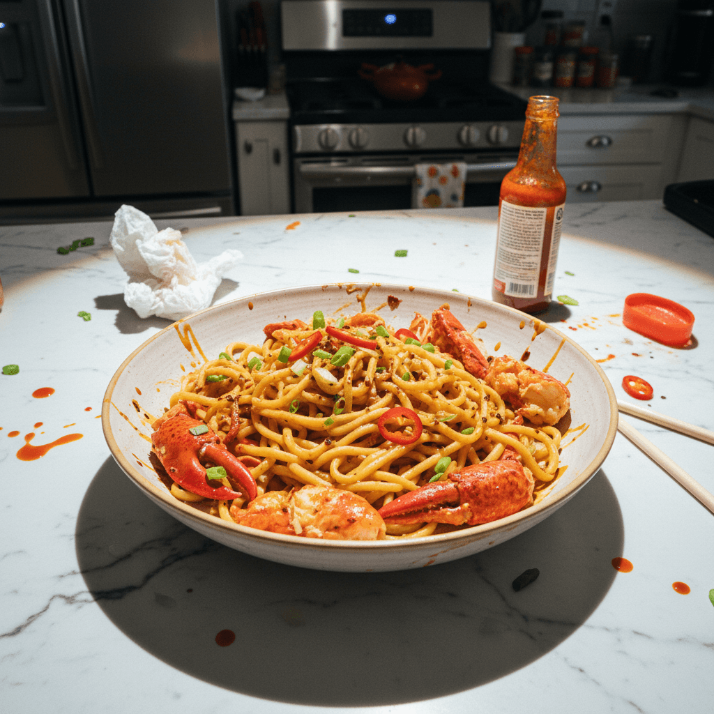 Spicy Creamy American Lobster Noodles