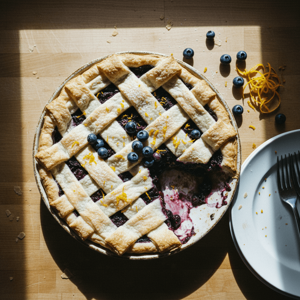 Blueberry Cream Puff Pastry Pie with Orange Zest