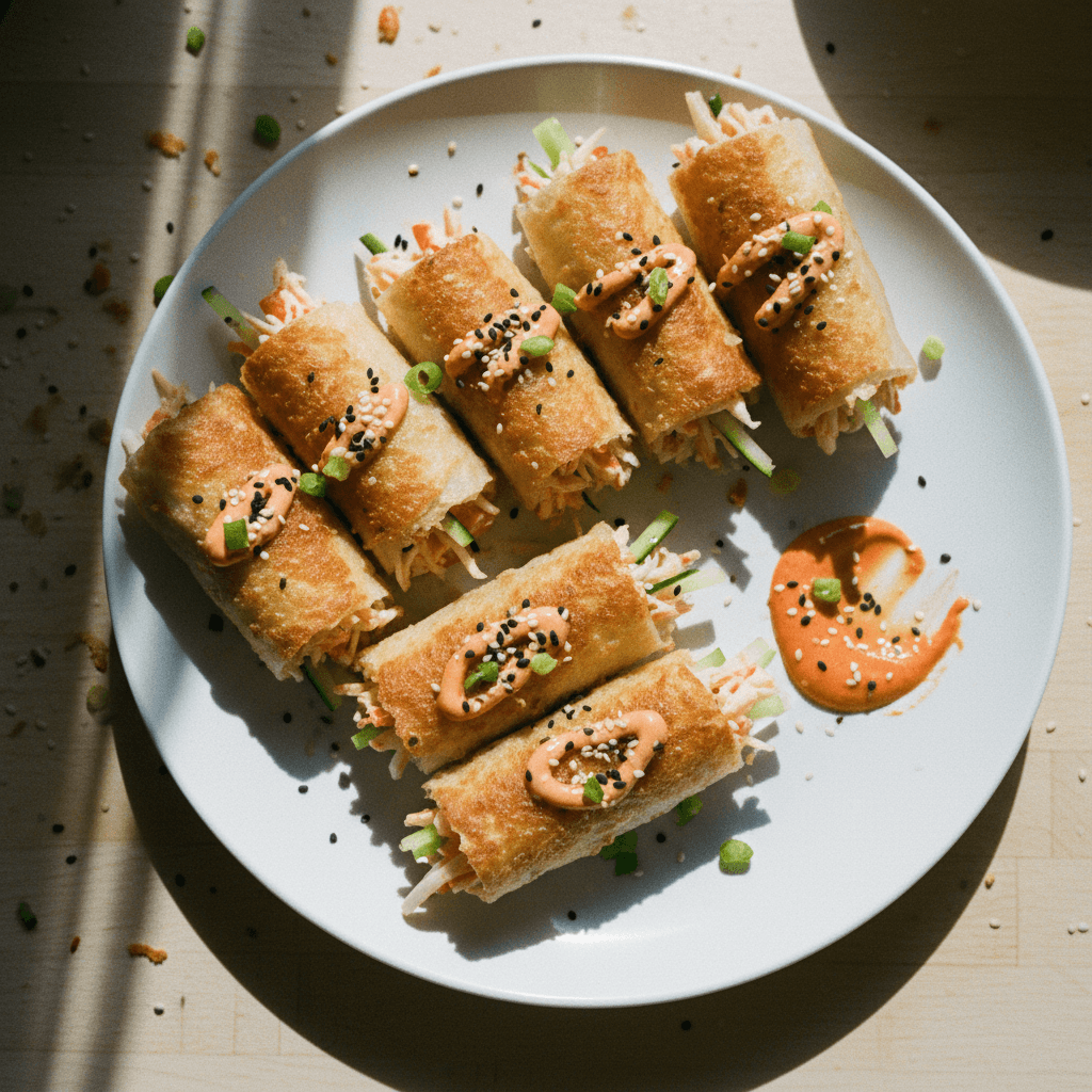 Crispy Spicy California Rice Paper Sushi Rolls