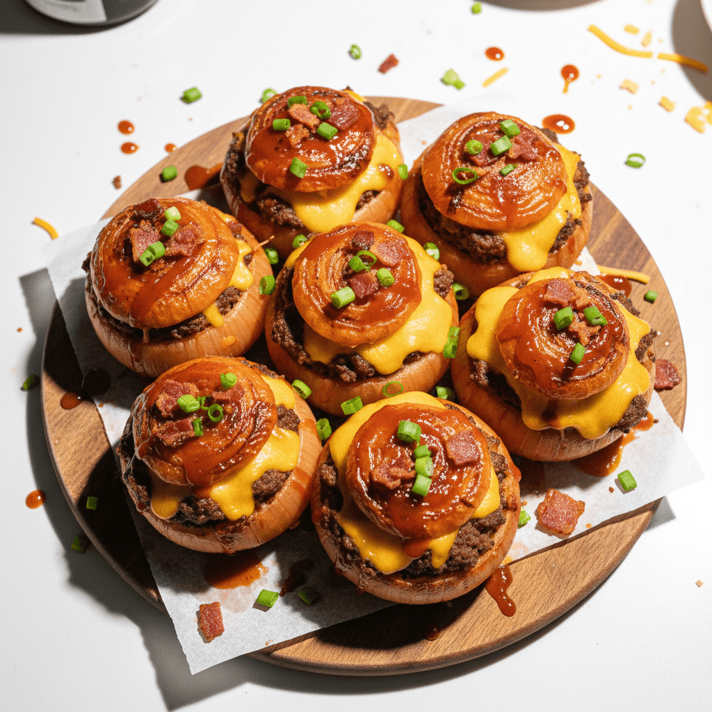 Firecracker Bacon Cheddar Cheeseburger Stuffed Onion Bombs