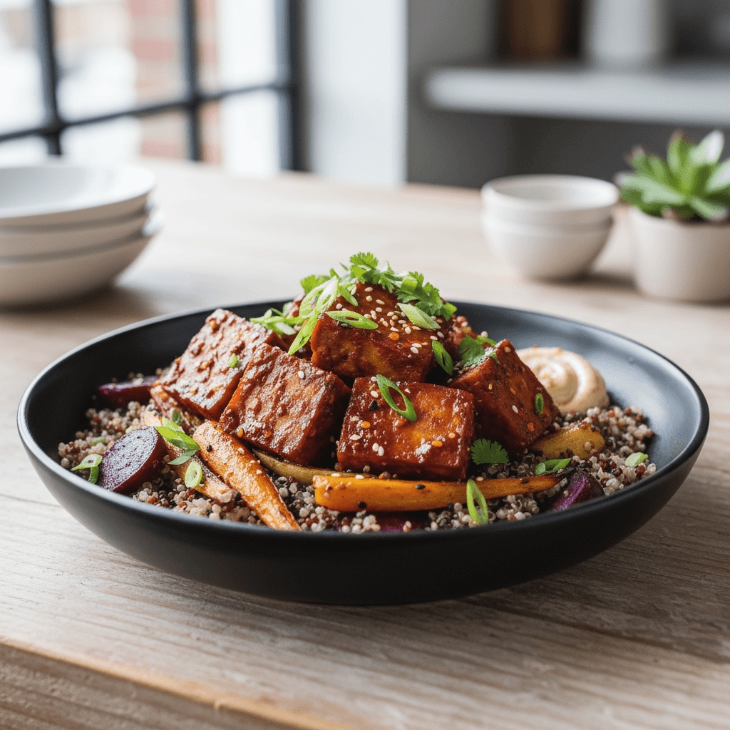 Gochujang Glazed Tempeh Bowl