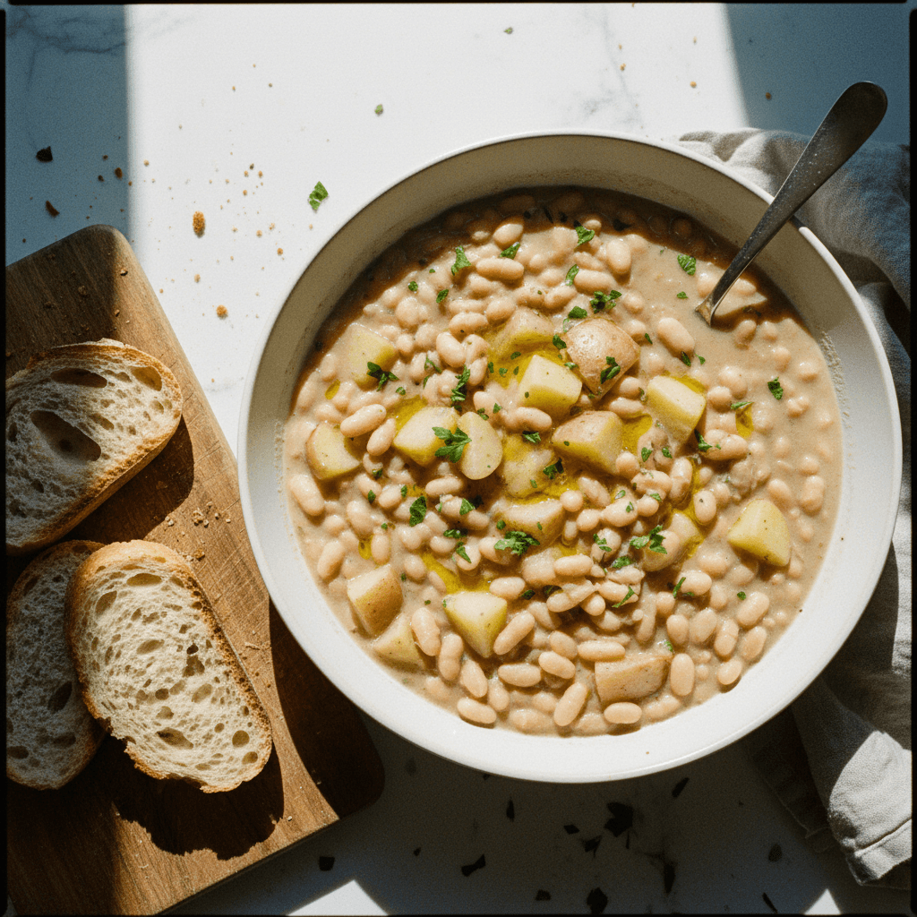 Creamy Slow Cooker White Beans & Potatoes
