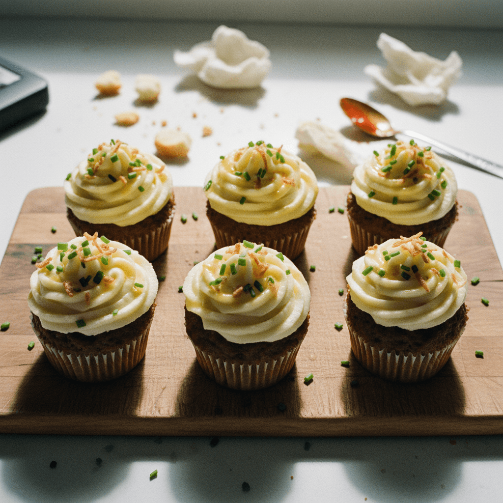 Meatloaf Cupcakes with Whipped Potato Topping