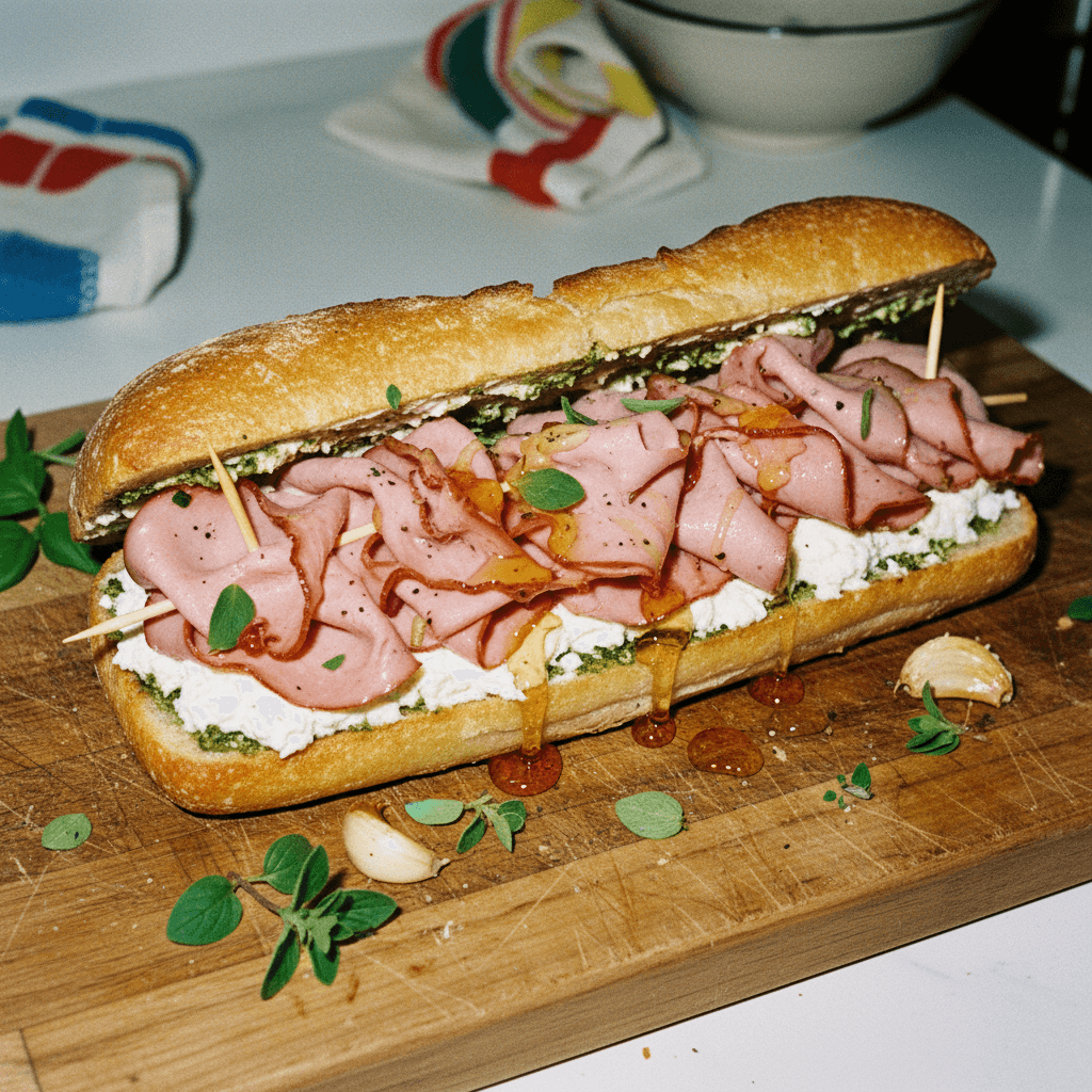 Gourmet Mortadella Sandwich