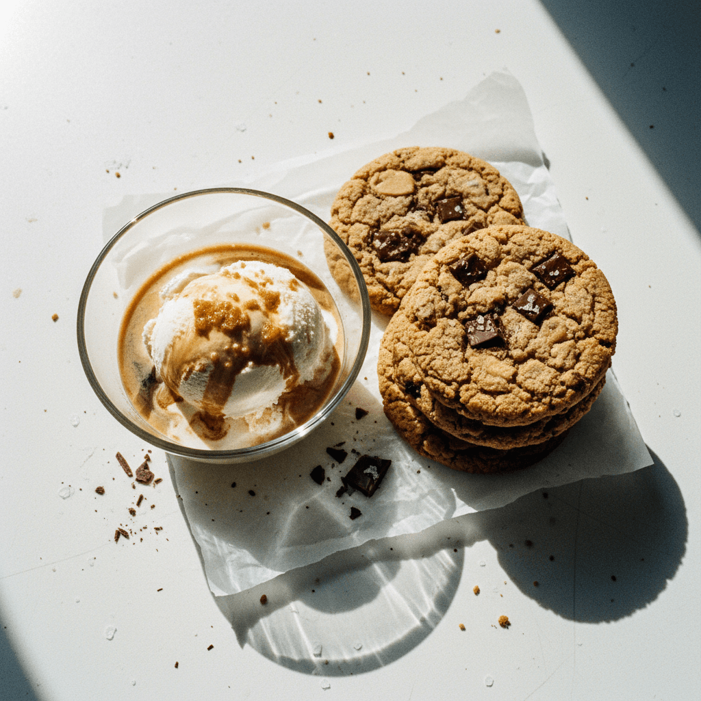 Affogato with Brown Butter and Espresso Cookies