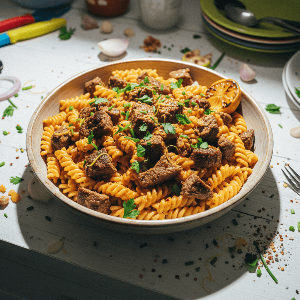 Cowboy Butter Steak Bites Pasta
