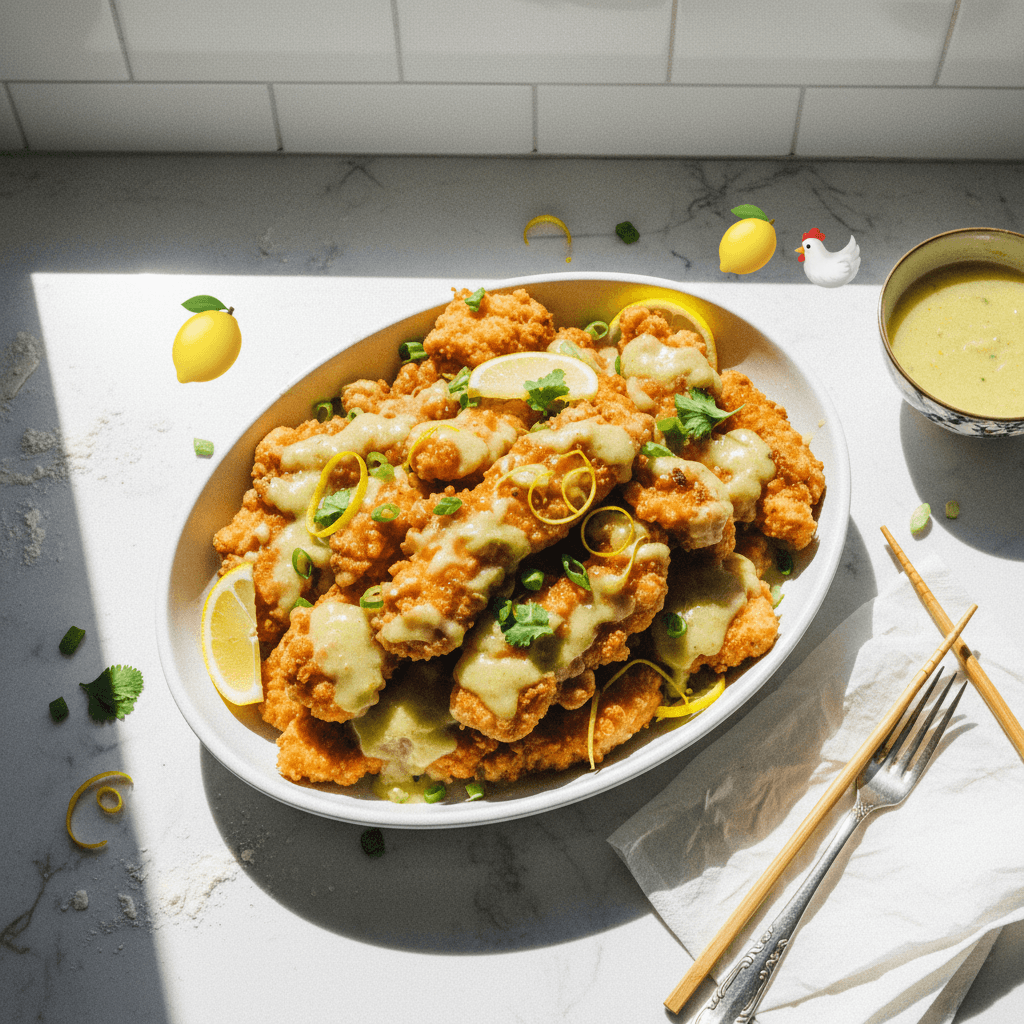 Pollo al Limón Crujiente Estilo Chino