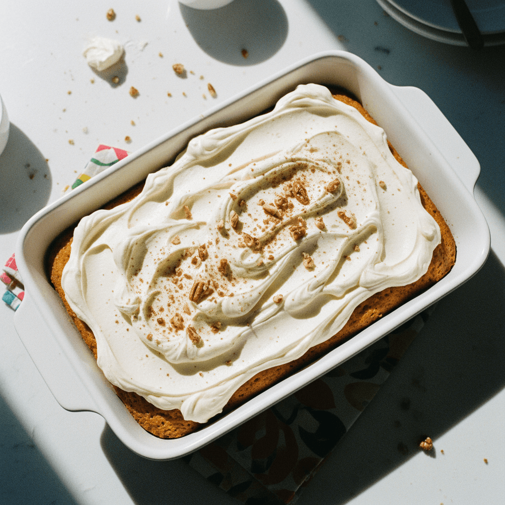 Sweet Potato Cake with Cream Cheese Topping