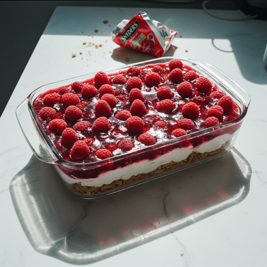 Raspberry Pretzel Salad