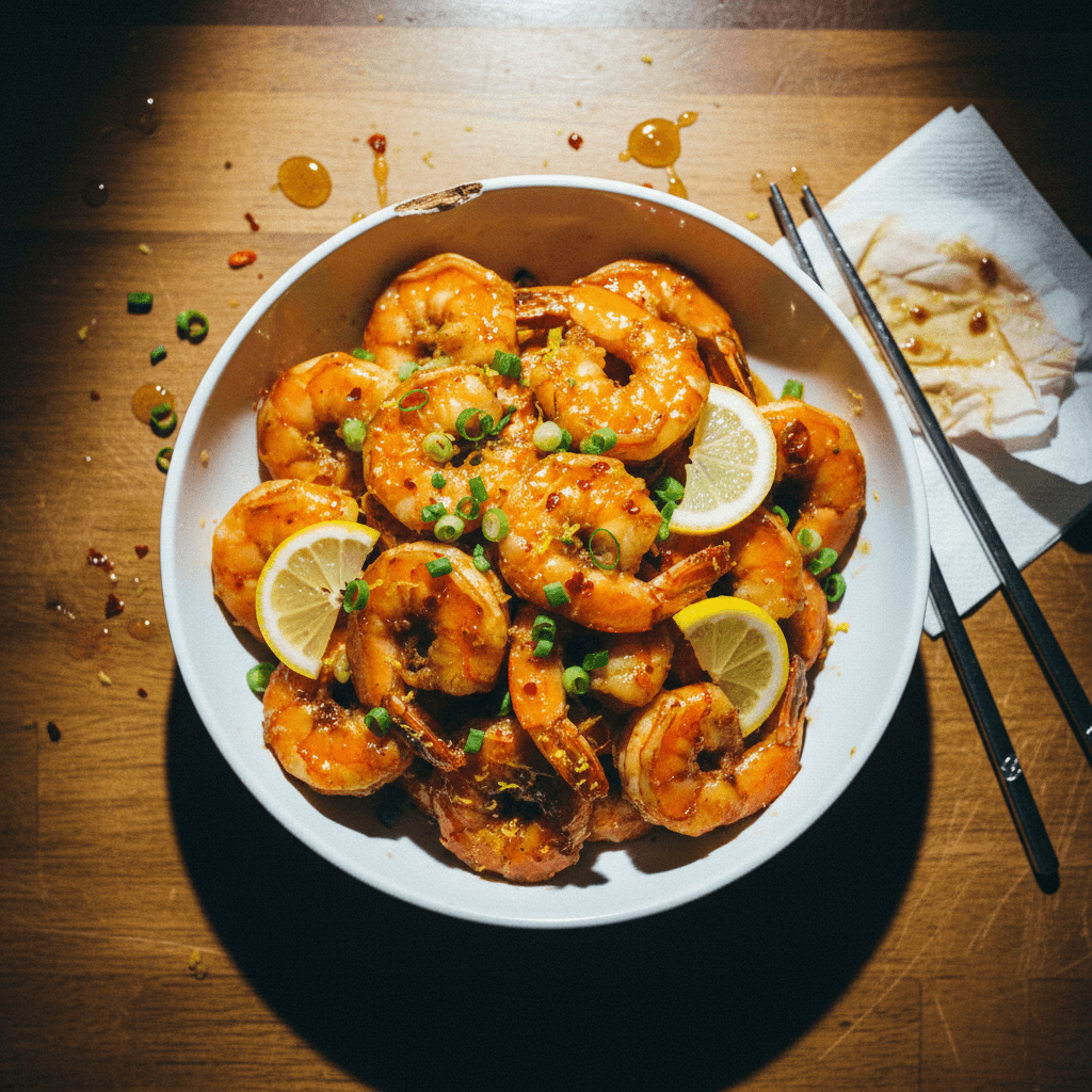 Hot Honey Lemon King Prawns