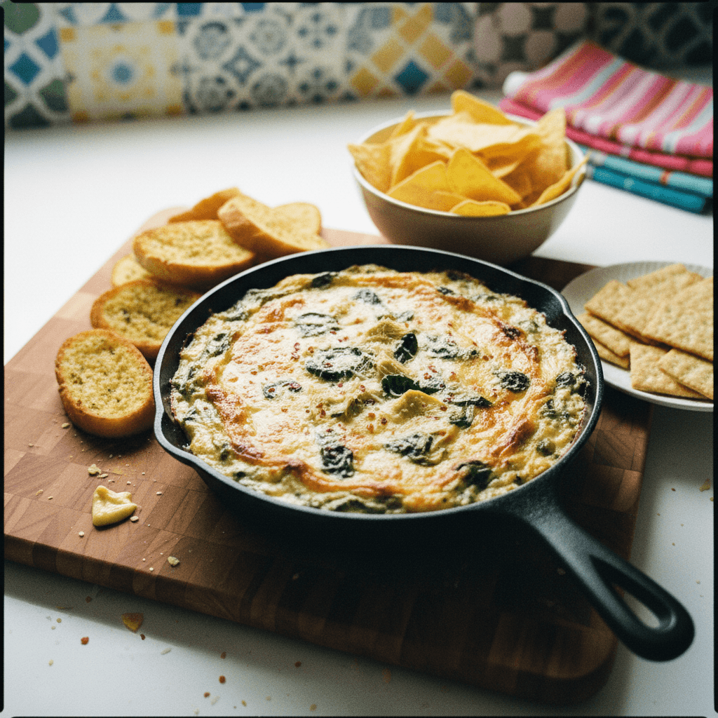 Savory Spinach & Artichoke Cheese Dip