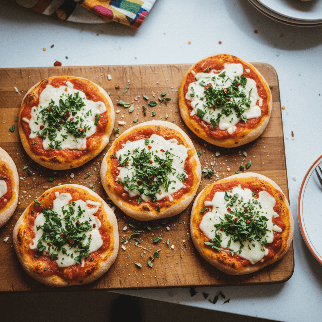 Mini Sourdough Pizzas with Herb Topping