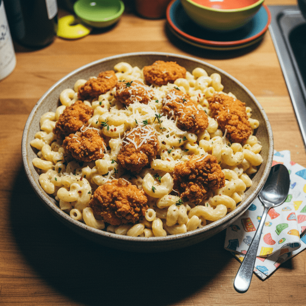 Garlic Parmesan Chicken Mac N Cheese