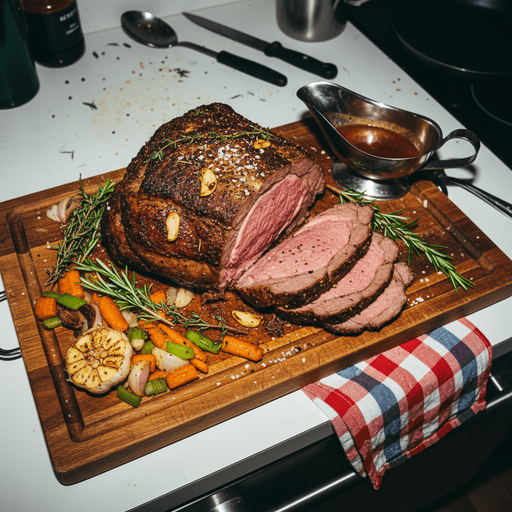Prime Rib Roast with Horseradish Sauce and Au Jus