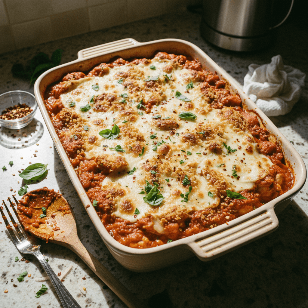 Weeknight Chicken Parm Casserole