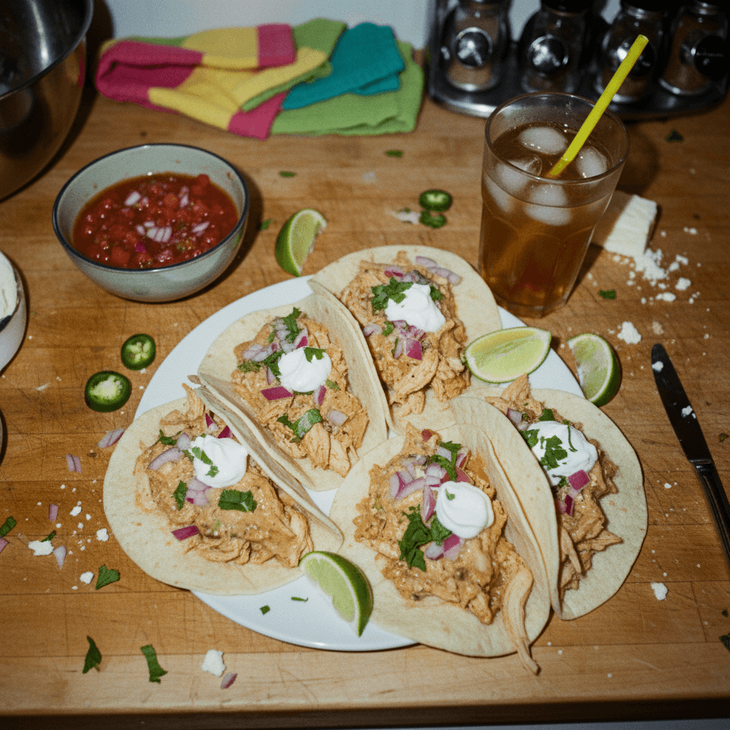Slow Cooker Shredded Chicken Tacos