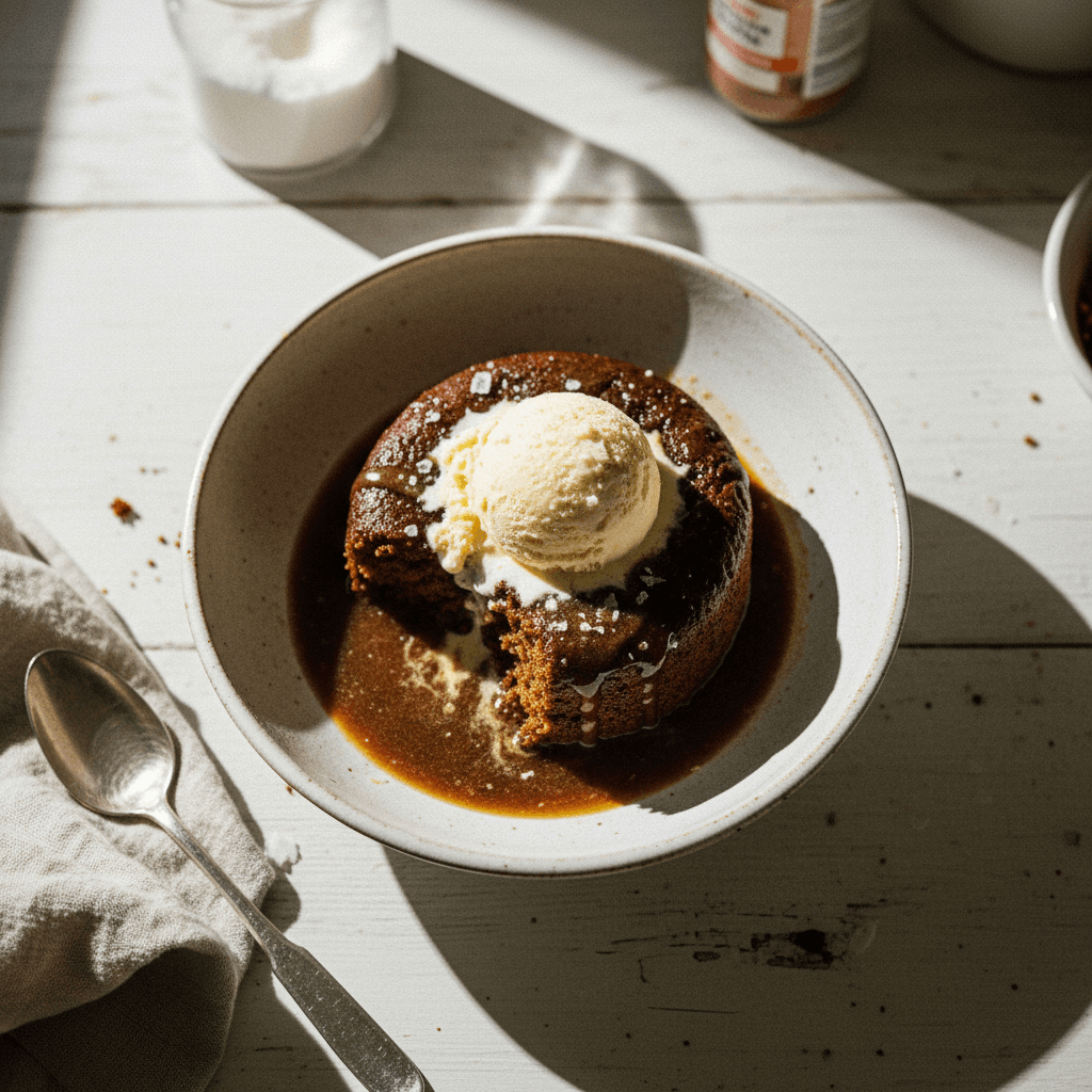 Gingerbread Sticky Toffee Pudding with Spiced Sticky Toffee Sauce