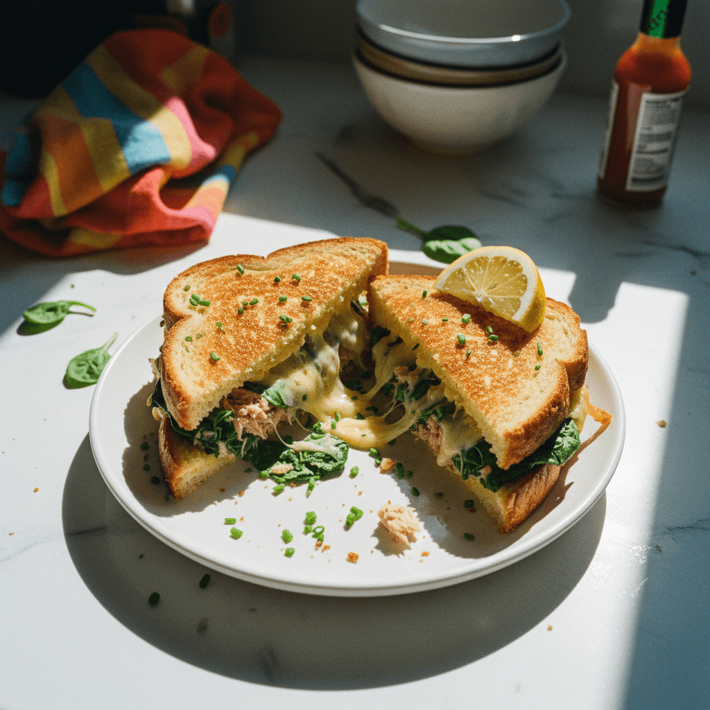 Zesty Spinach and Tuna Melts