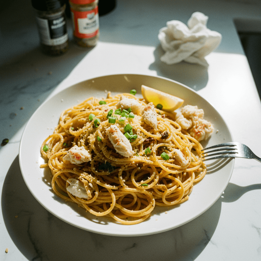 Savory Crab Spaghetti Pasta