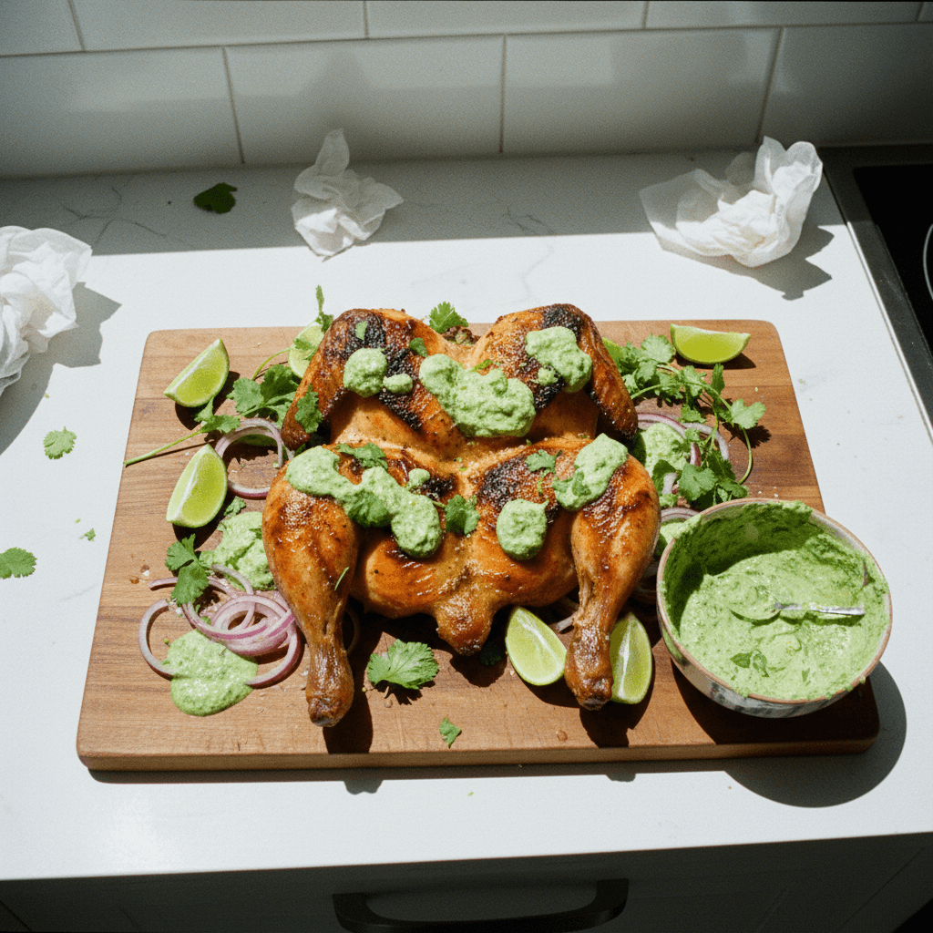Grilled Peruvian Chicken with Aji Verde Sauce