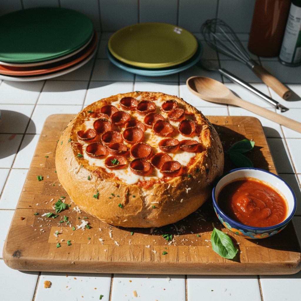 Pizza Garlic Bread Bowl