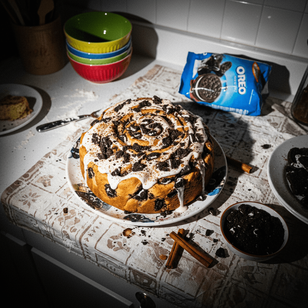 Oreo Cinnamon Roll Cake