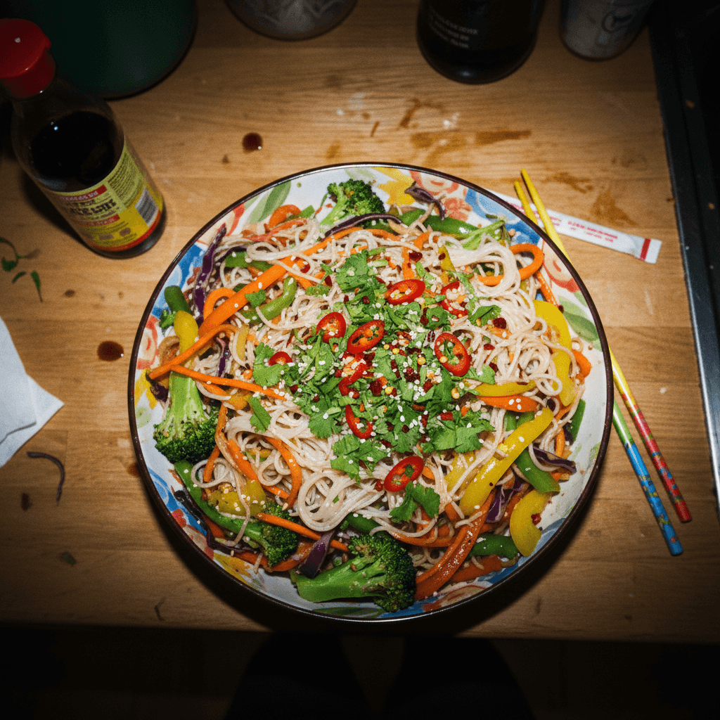Vibrant Veggie Rice Noodle Stir-fry