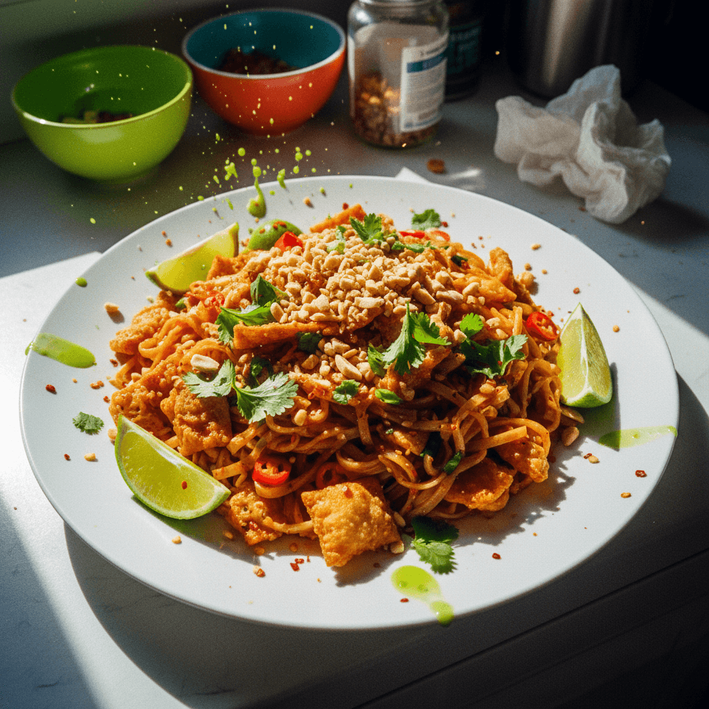 Crispy Wonton Pad Thai: Chili Lime Explosion!