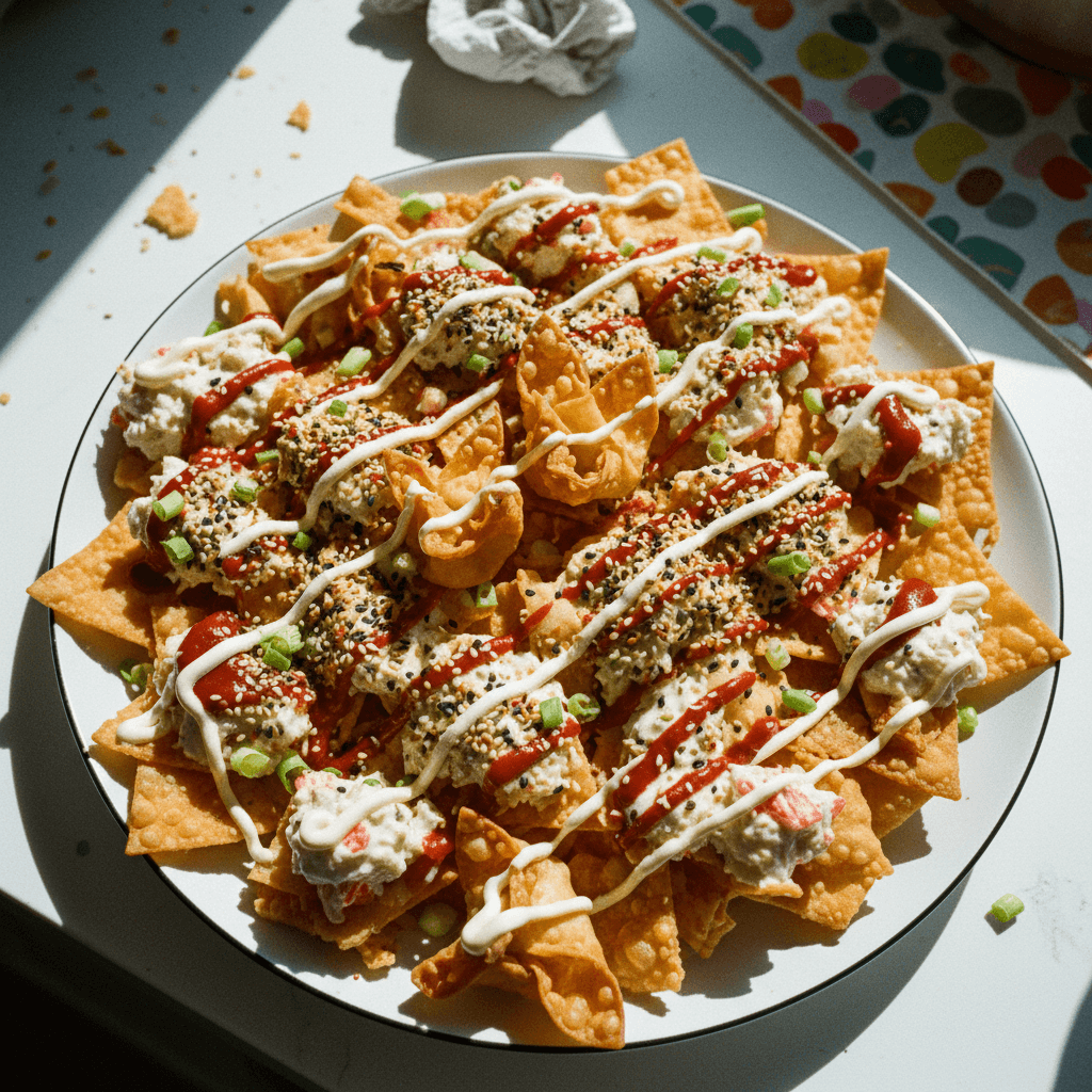 Crispy Crab Rangoon Nachos