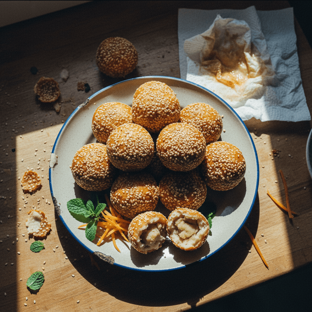 Banh Cam (Vietnamese Fried Sesame Balls)