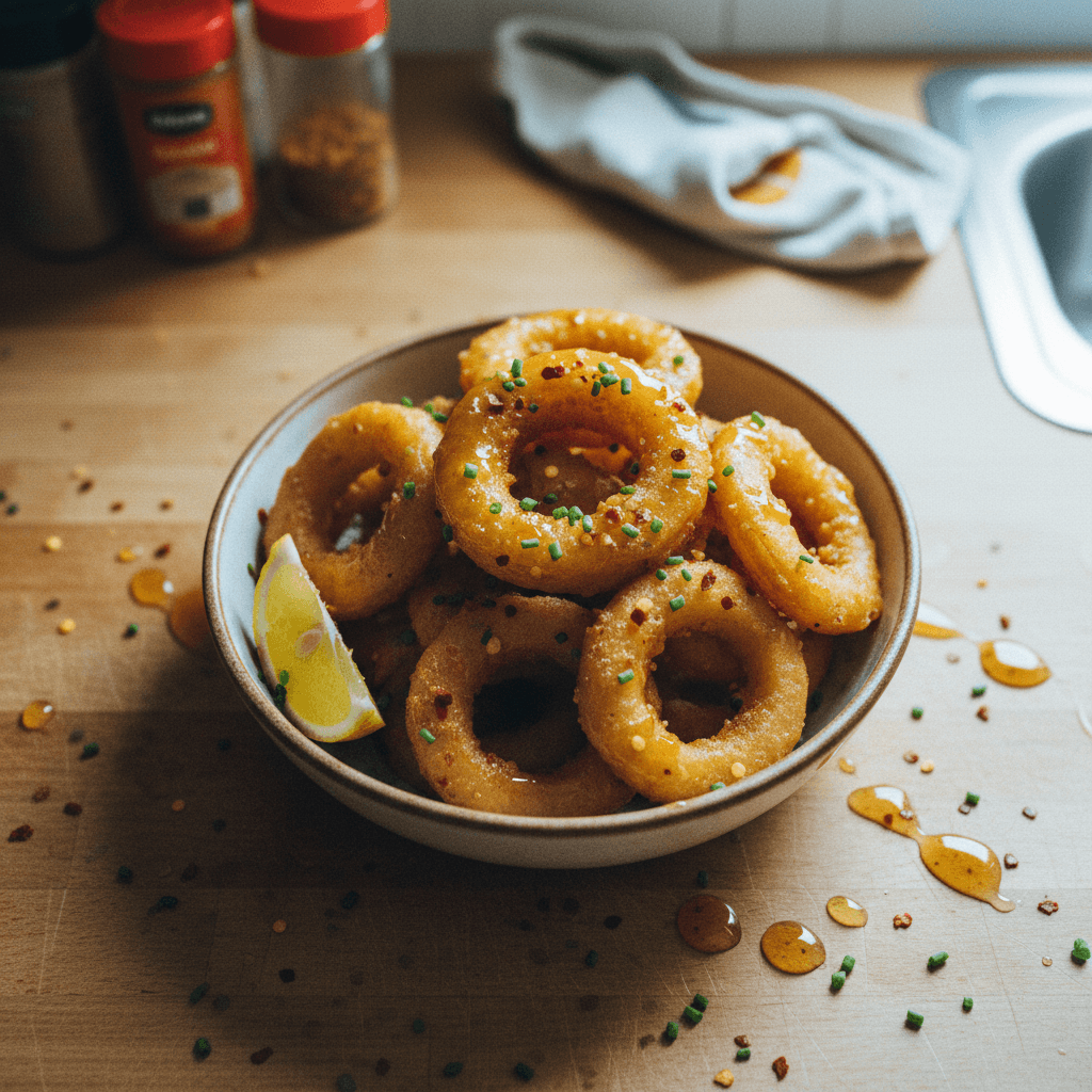 Crispy Hot Honey Onion Rings