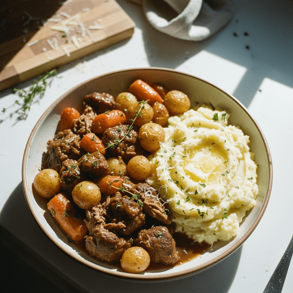 Pot Roast with Parmesan Mashed Potatoes