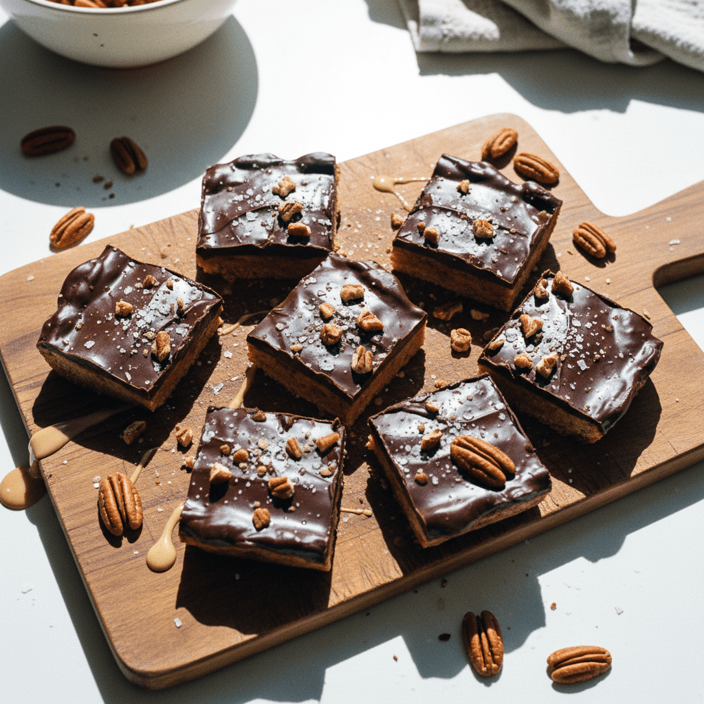 Roasted Pecan Tahini Date Bars