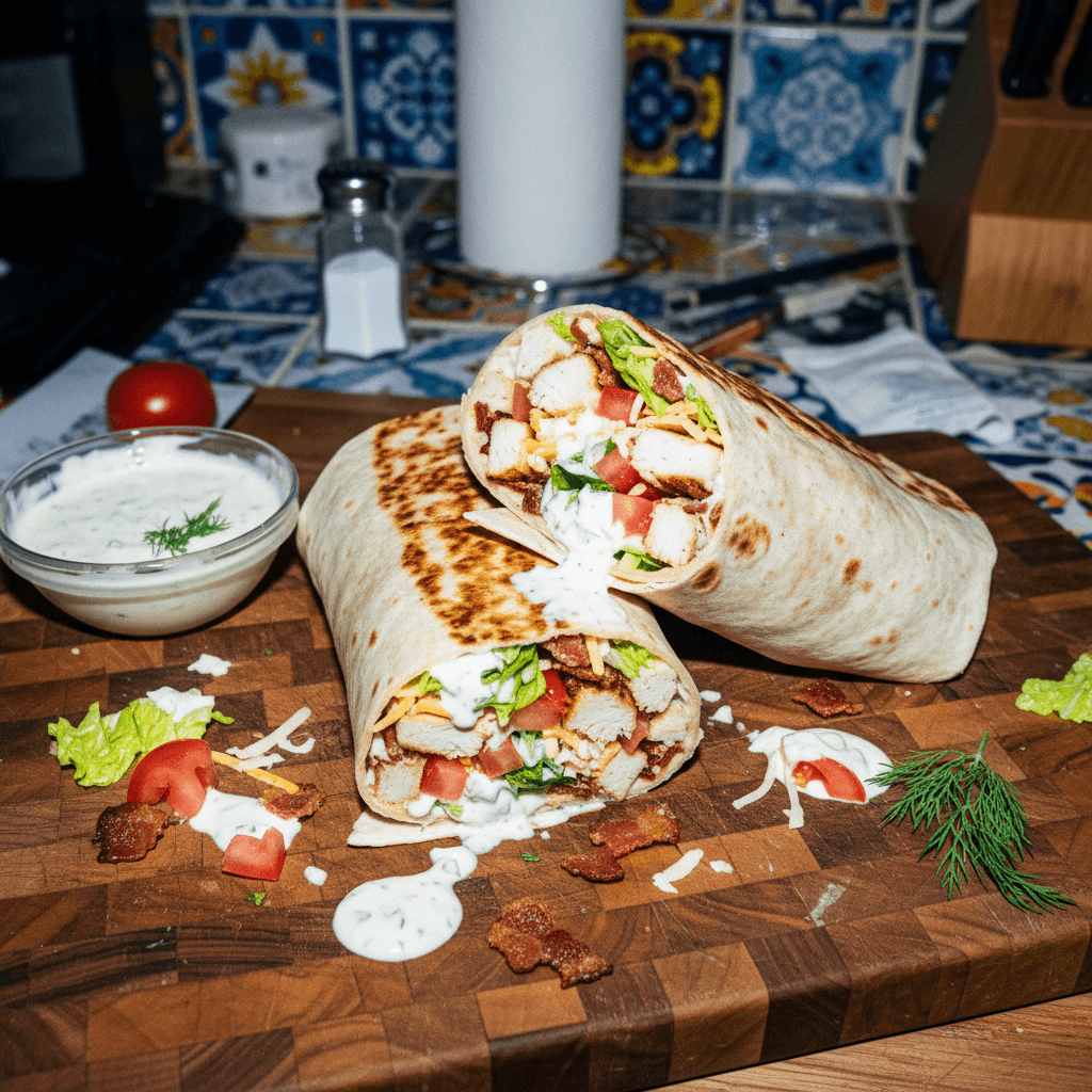 Chopped Chicken Bacon Ranch Burritos
