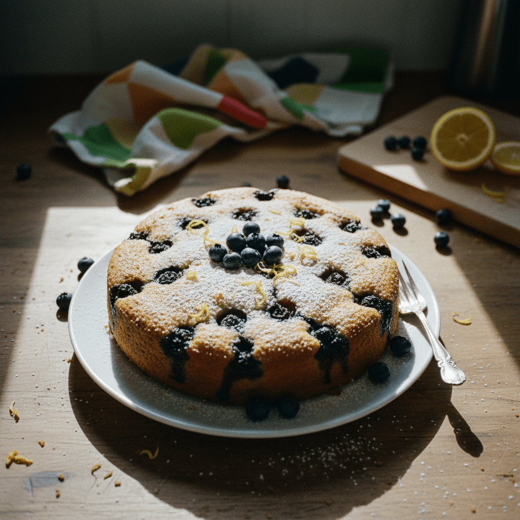 Lemon, Blueberry & Yoghurt Cake