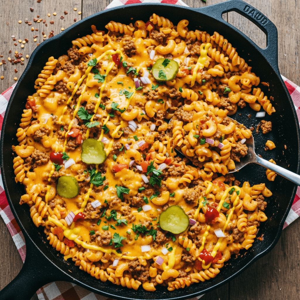 One-Pan Cheeseburger Pasta