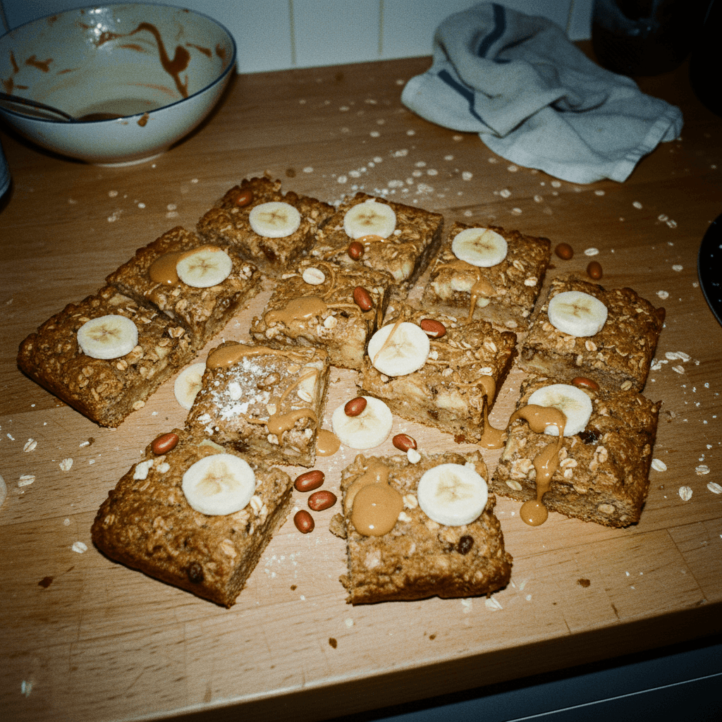 High Protein Peanut Butter Banana Oat Bars