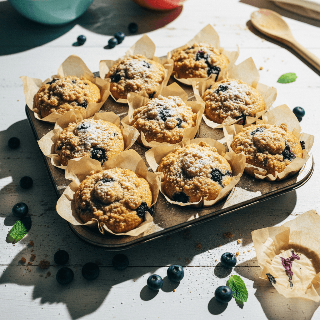 High Protein Gluten-Free Blueberry Muffins