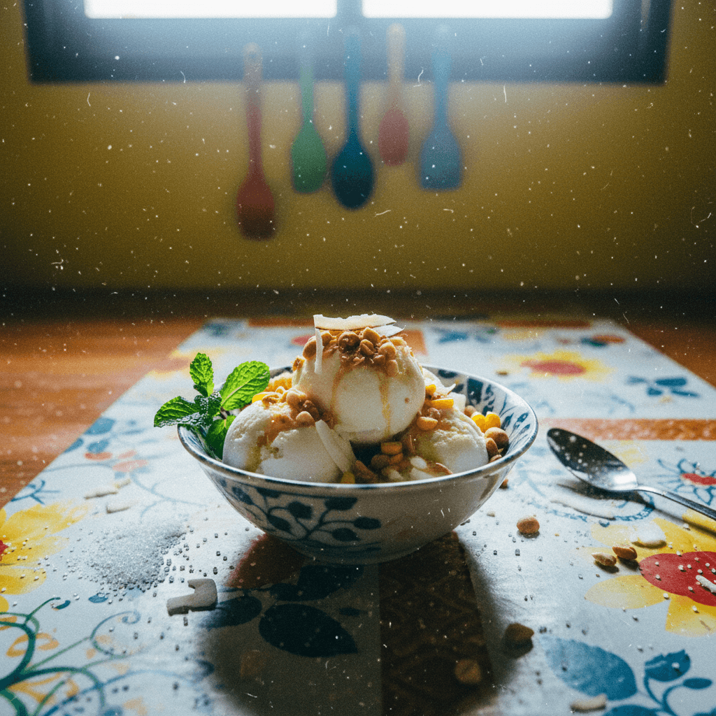 Traditional Thai Coconut Ice Cream