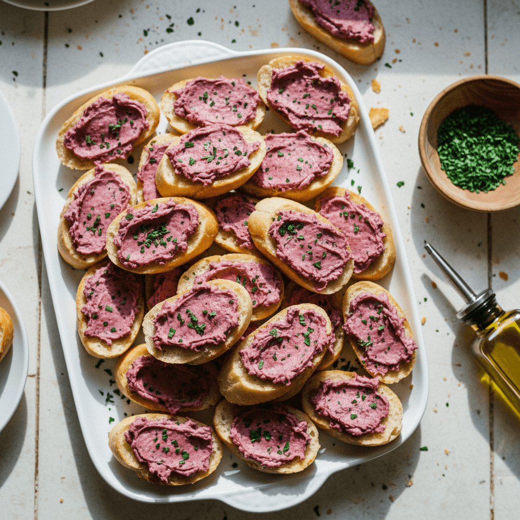 Syrah Soaked Toscano Cheese Crostini