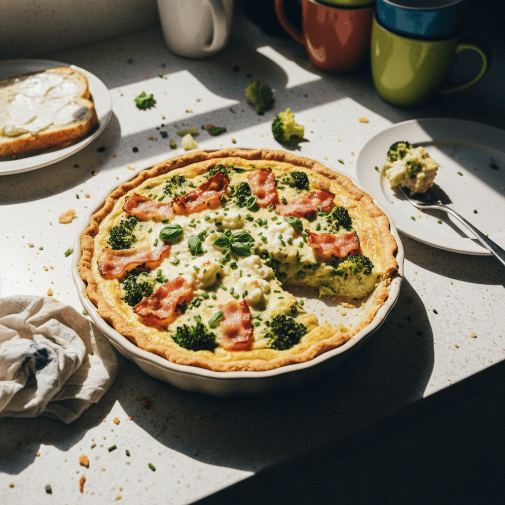 Broccoli Cream Cheese Bacon Quiche