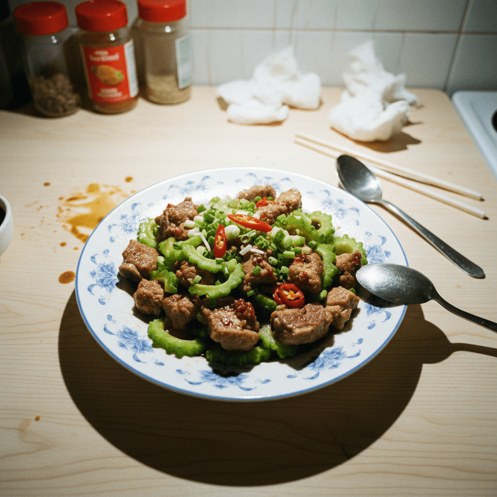 Steamed Pork Ribs with Bitter Gourd
