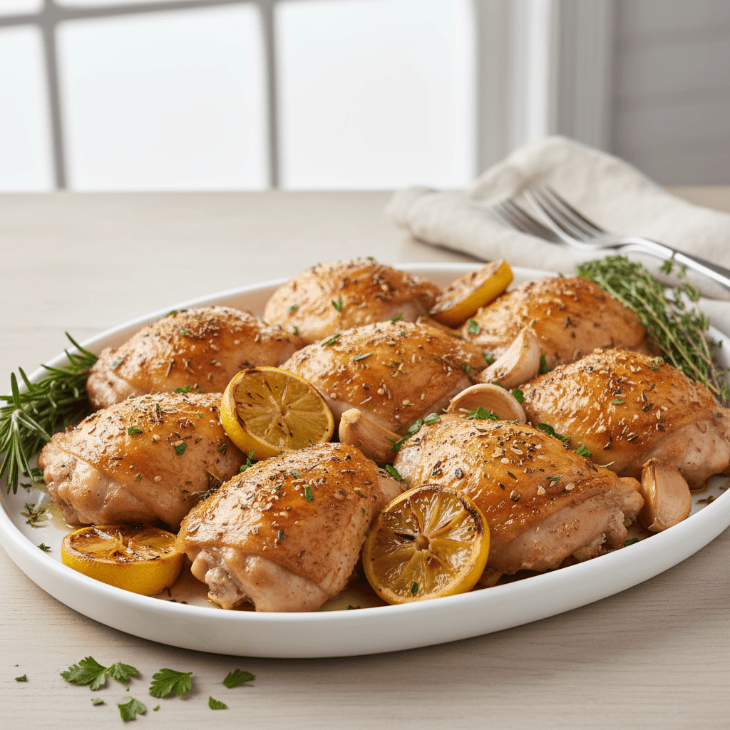 Lemon Herb Roasted Chicken Thighs