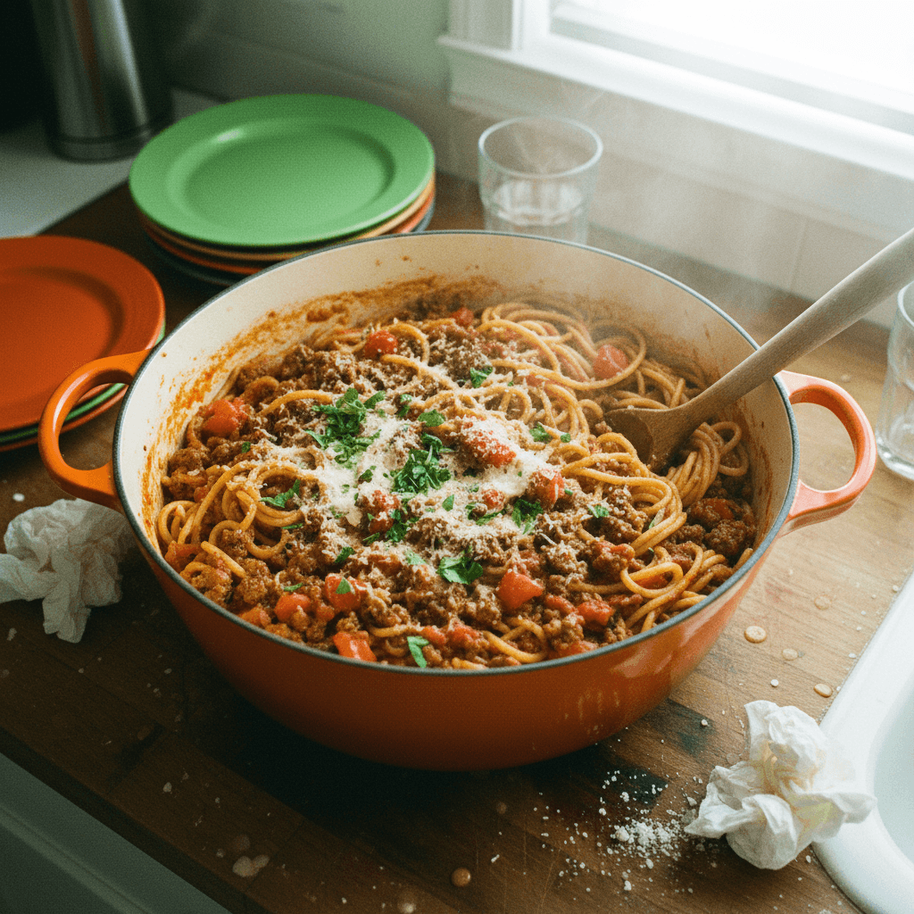 One Pot Dirty Spaghetti