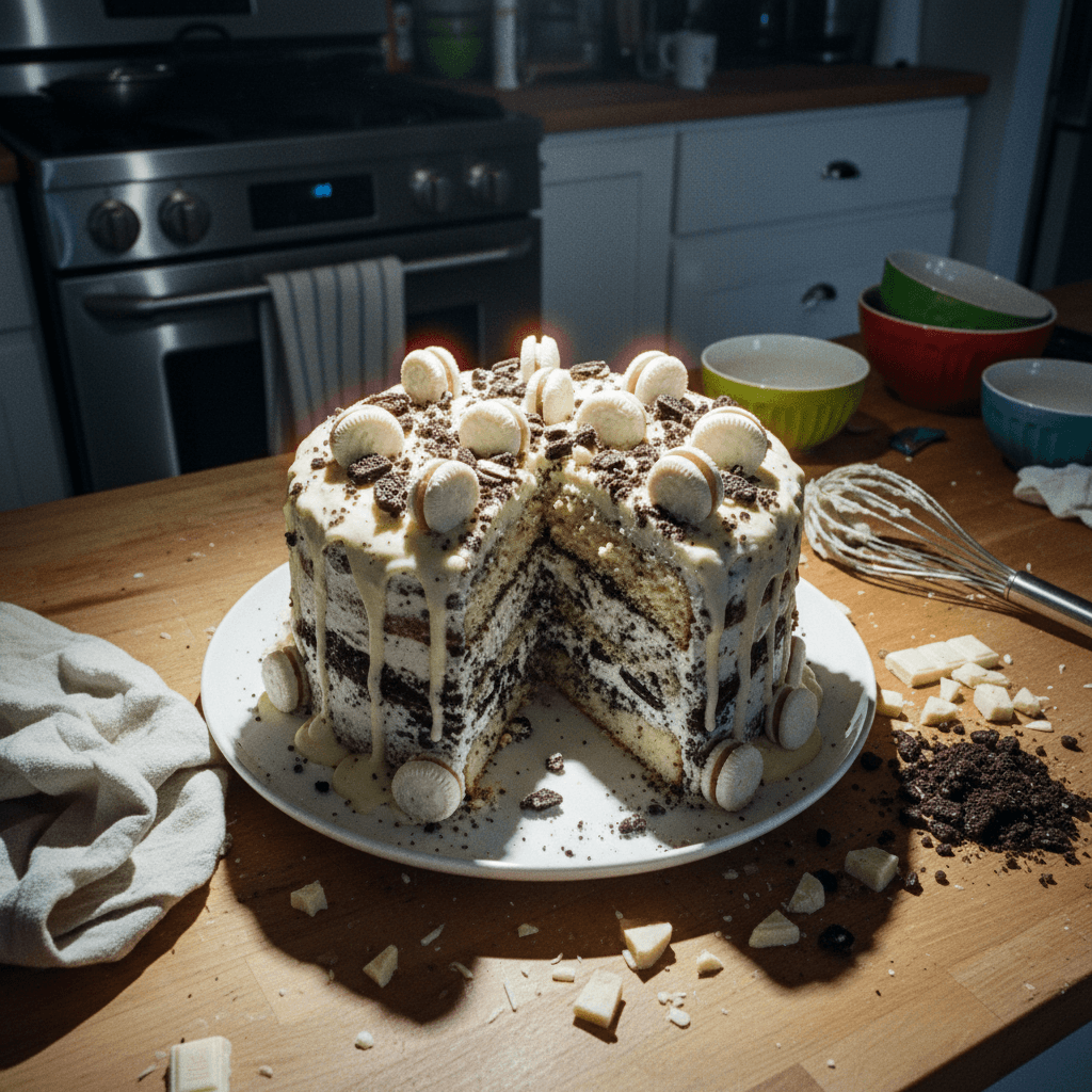 High-Protein White Chocolate Oreo Cheesecake