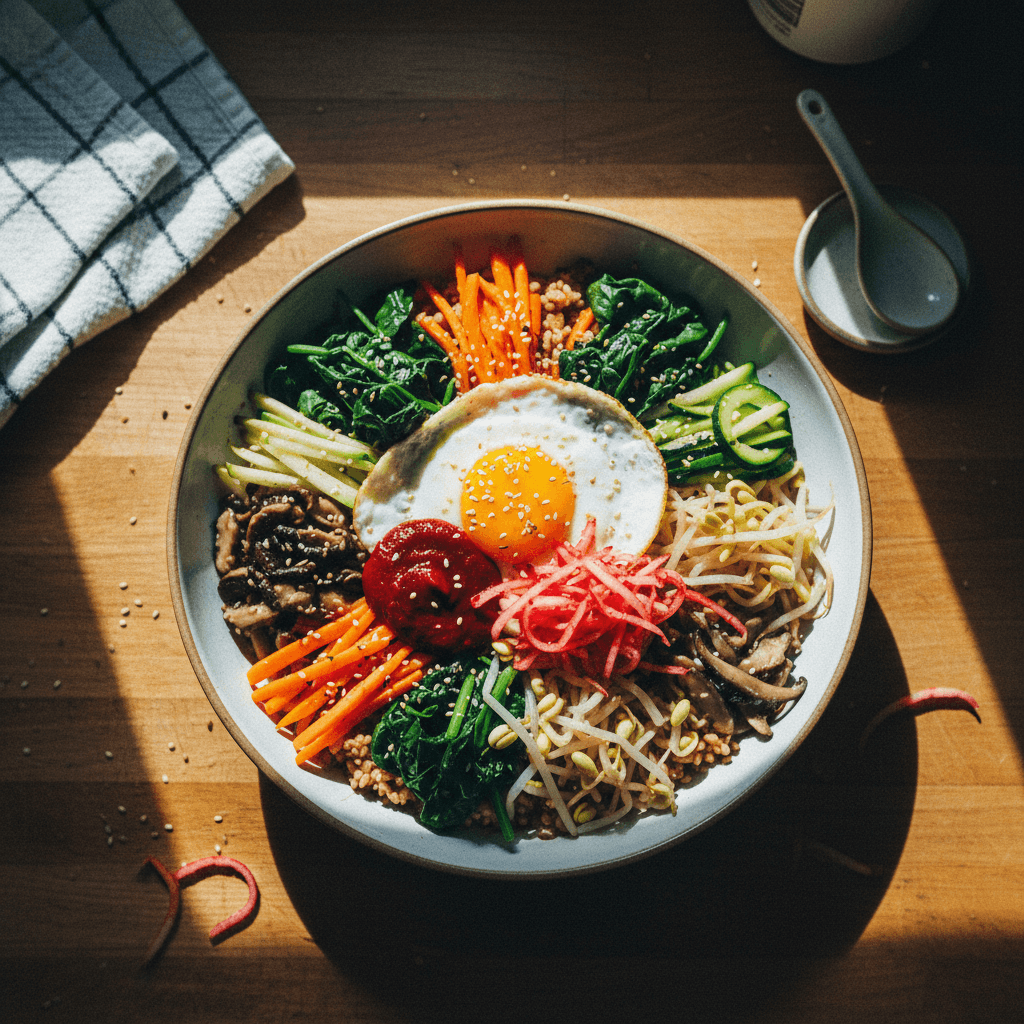 High-Protein, Low-Calorie Bibimbap Meal Prep