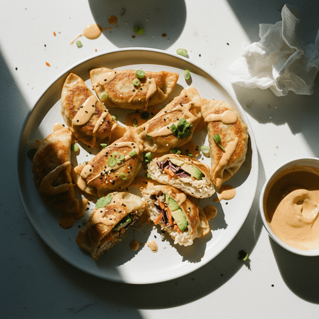 Bang Bang Chicken Crispy Rice Paper Dumplings